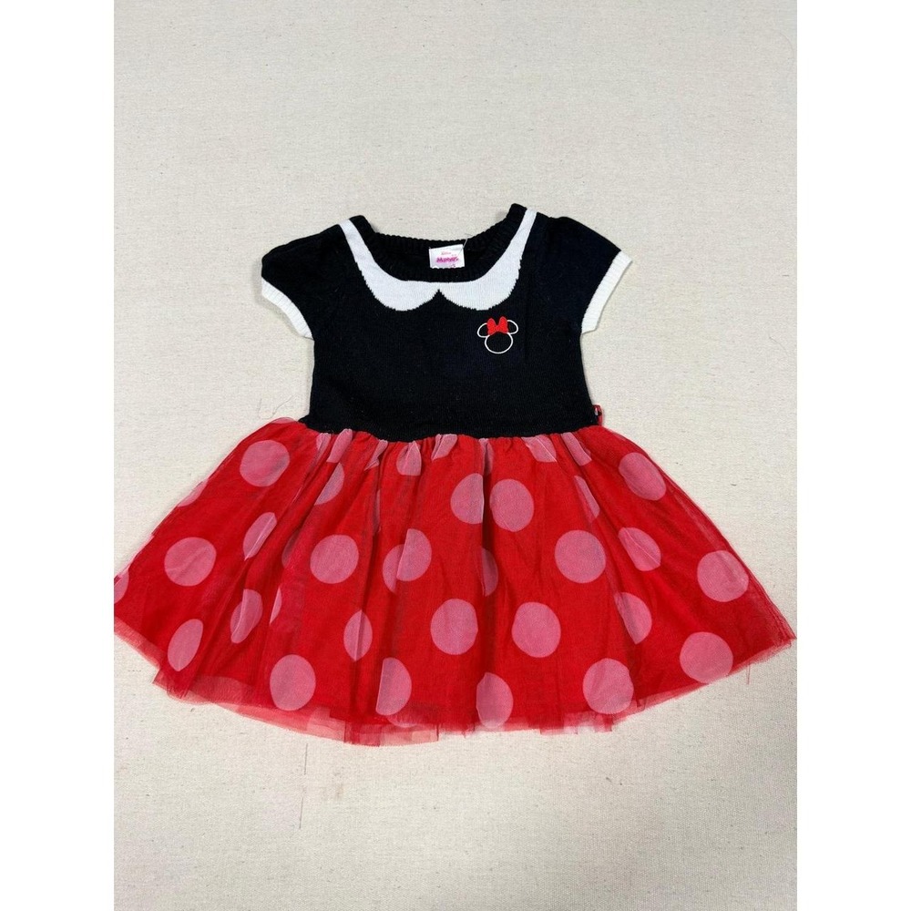 Disney Junior Minnie Mouse Polka Dot Tulle Dress Black Red 2T FL2385374MI